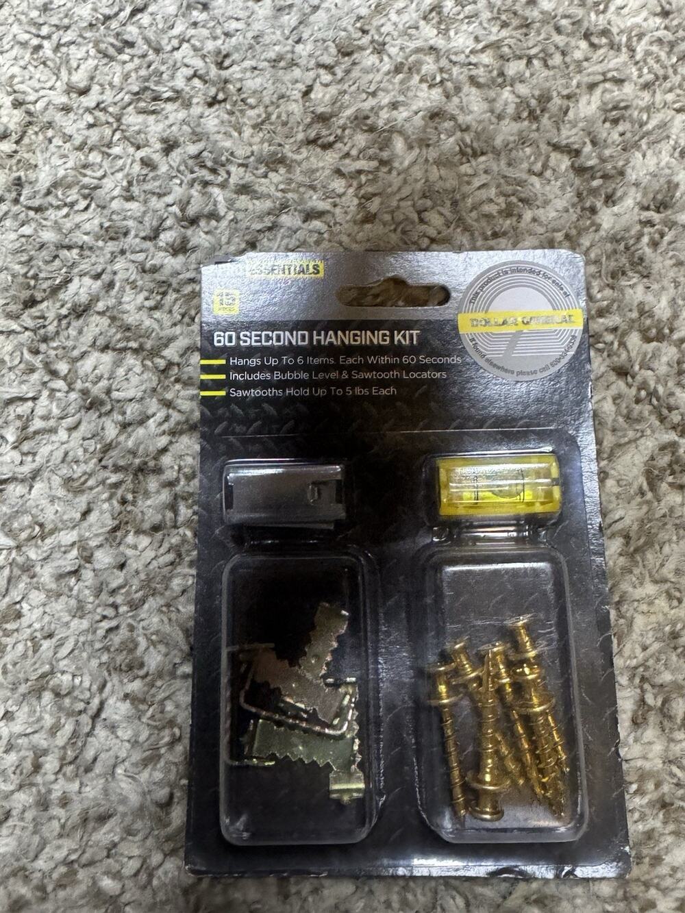 Pro Essentials 60 Second Hanging Kit 15 Pc Picture Frame Mounting Kit New Sealed